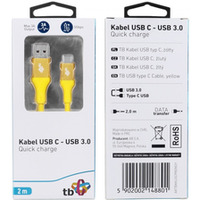 Kabel USB 3.0 - USB C 2m PREMIUM 3A ty TPE