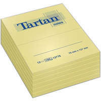 Bloczek samoprzylepny TARTAN, 76x127mm, 12x100 kart, óty