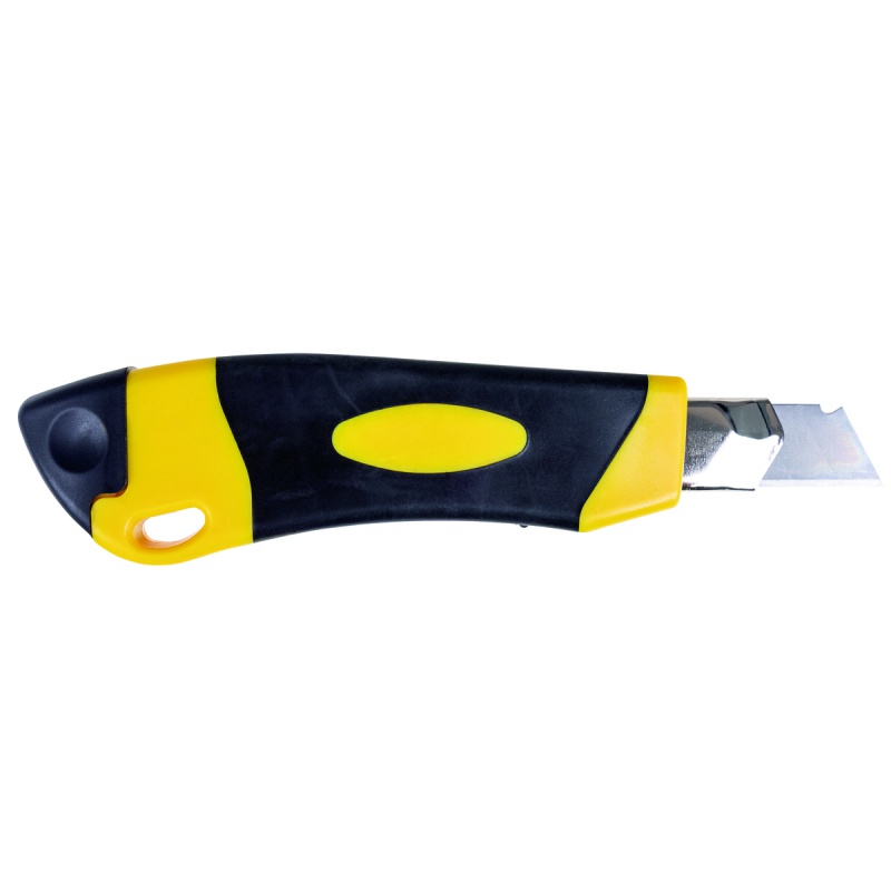 Nóż pakowy OFFICE PRODUCTS Professional, gumowa rękojeść, z blokadą, żółto-czarny, 15013821-99