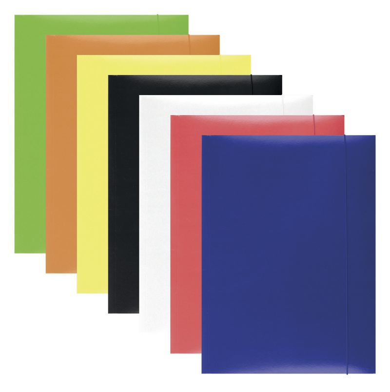 Teczka z gumką OFFICE PRODUCTS, karton, A4, 300gsm, 3-skrz., mix kolorów, 21191231-99
