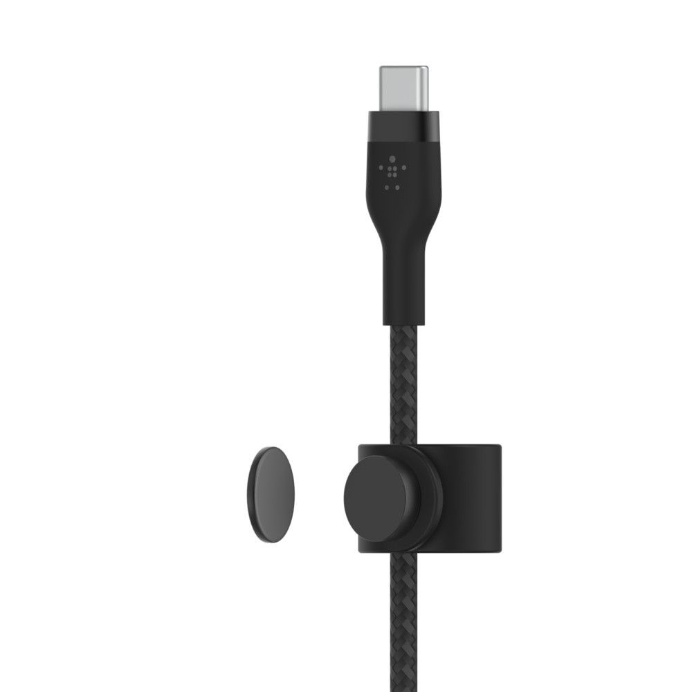Kabel BoostCharge USB-C/Lightning Silikonowy w oplocie 2m czarny, CAA011bt2MBK