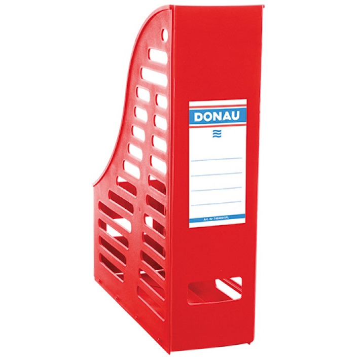 Pojemnik ażurowy na dokumenty DONAU, PP, A4, składany, czerwony, 7464001PL-04
