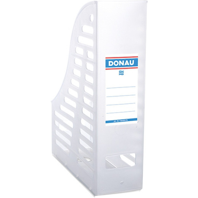 Pojemnik ażurowy na dokumenty DONAU, PP, A4, składany, transparentny biały, 7464001PL-09