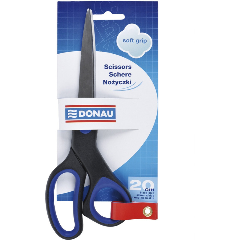 Nożyczki biurowe DONAU Soft Grip, 20cm, niebieskie, 7920301PL-10