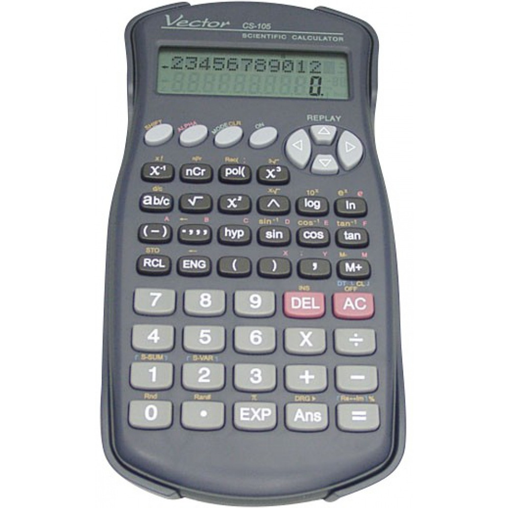 Kalkulator naukowy VECTOR KAV CS-105, 240 funkcji, 80x170mm, czarny, K-VCS105