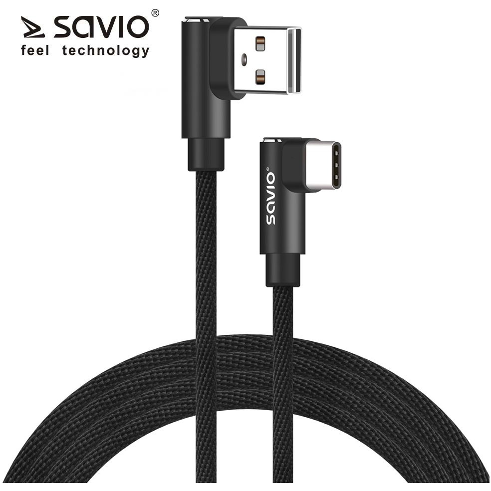 Kabel z dwustronnym złączem USB USB C - USB A 1m, CL-163, SAVIO CL-163