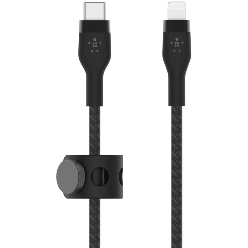 Kabel BoostCharge USB-C/Lightning Silikonowy w oplocie 3m czarny, CAA011bt3MBK