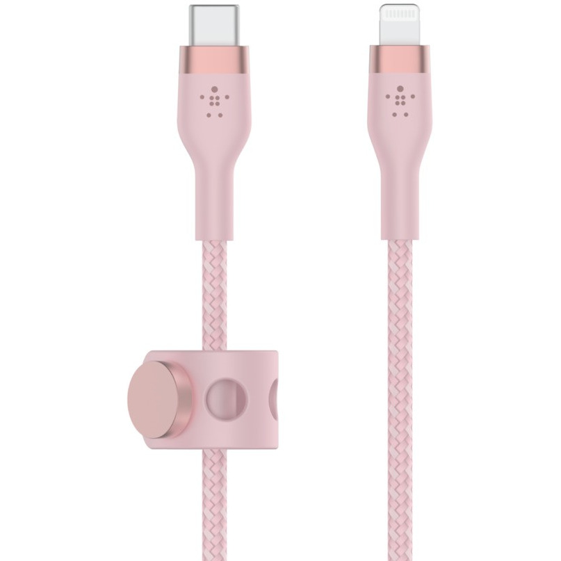 Kabel BoostCharge USB-C/Lightning Silikonowy w oplocie 3m różowy, CAA011bt3MPK