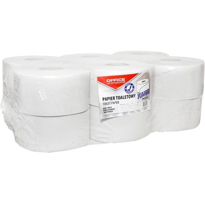 Papier toaletowy makulaturowy OFFICE PRODUCTS Jumbo, 1-warstwowy, 120m, 12szt., biały, 22046139-14