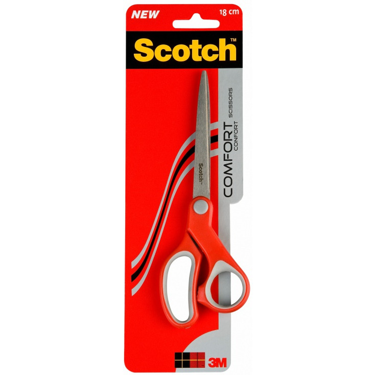 Nożyczki biurowe SCOTCH®, 18cm, czerwone, 3M-4046719271313