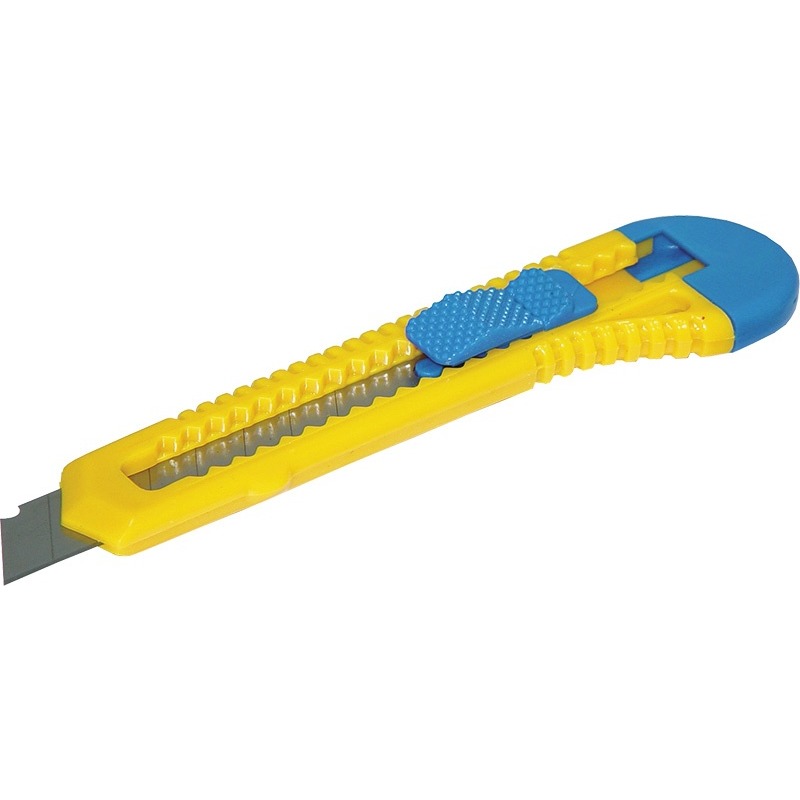 Nóż biurowy DONAU 18mm, plastikowy, z blokadą, niebiesko-żółty, 7946001-99
