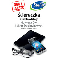 ciereczka z mikrofibry STELLA, do okularów i ekranów dotykowych, 1 szt., biaa z nadrukiem w logo Stella