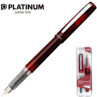 Pióro wieczne Platinum Prefounte Crimson Red, F, w plastikowym opakowaniu, na blistrze, bordowe