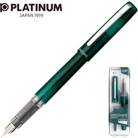 Pióro wieczne Platinum Prefounte Dark Emerald, F, w plastikowym opakowaniu, na blistrze, zielone