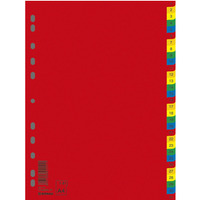 Przekładki DONAU, PP, A4, 230x297mm, 1-31, 31 kart, mix kolorów