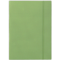Teczka z gumk DONAU, karton, A4, 400gsm, 3-skrz., zielona w krat