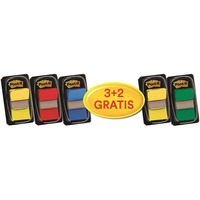 Zakładki indeksujące Post-it® (680-P5), zestaw promocyjny, 25, 4x43, 2mm, 3x50 + 2x50 GRATIS, mix kolorów