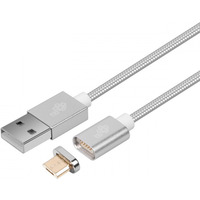 Kabel magnetyczny MicroUSB - USB srebrny 1 m