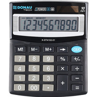 Kalkulator biurowy DONAU TECH, 10-cyfr. wyświetlacz, wym. 125x100x27 mm, czarny