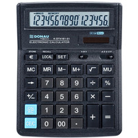 Kalkulator biurowy DONAU TECH, 16-cyfr. wyświetlacz, wym. 199x153x31 mm, czarny