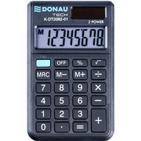 Kalkulator kieszonkowy DONAU TECH, 8-cyfr. wyświetlacz, wym. 97x60x11 mm, czarny