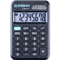 Kalkulator kieszonkowy DONAU TECH, 8-cyfr. wyświetlacz, wym. 89x59x11 mm, czarny