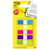 Zakładki indeksujące POST-IT® (683-5CB), PP, 11, 9x43, 1mm, 5x20 kart., mix kolorów