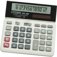 Kalkulator biurowy CITIZEN SDC-368, 12-cyfrowy, 152x152mm, czarno-biay