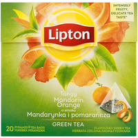 Herbata LIPTON, piramidki, 20 torebek, zielona mandarynka i pomaracza