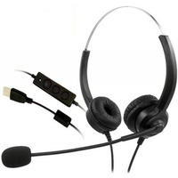 Zestaw słuchawkowy MEDIARANGE, z mikrofonem i panelem sterowania, czarny