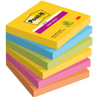 Karteczki samoprzylepne Post-it® Super Sticky, CARNIVAL, 76x76mm, 6x90 kart