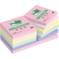 Ekologiczne karteczki samoprzylepne Post-it®, NATURE, pastelowe, 76x76mm, 12x100 kart