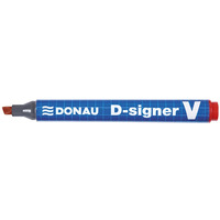 Marker permanentny DONAU D-Signer, 1-4mm (linia), czerwony