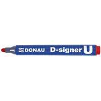 Marker permanentny DONAU D-Signer, okrągły, 2-4mm (linia), zawieszka, czerwony