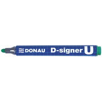 Marker permanentny DONAU D-Signer, okrągły, 2-4mm (linia), zawieszka, zielony