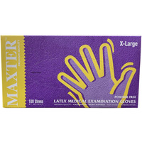 Rkawice lateksowe bezpudrowe MAXTER, 100 szt., XL