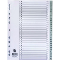 Przekładki Q-CONNECT, PP, A4, 225x297mm, 1-31, 31 kart, szare
