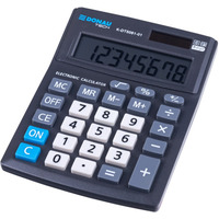 Kalkulator biurowy DONAU TECH OFFICE, 8-cyfr. wyświetlacz, wym. 137x101x30mm, czarny