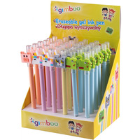 Długopis wymazywalny dla dzieci GIMBOO, z motywem zwierzęcym, pakowany w displayu, mix kolorów