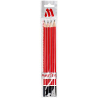Ołówki drewniane MARTEK, HB, B, 2B, H, 4 szt., czerwony, zawieszka