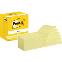 Bloczek samoprzylepny POST-IT, 76x127mm, 12x100 kart., żółty