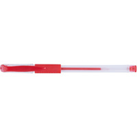 Długopis żelowy OFFICE PRODUCTS, gumowy uchwyt, 0, 5mm, czerwony