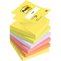 Karteczki samoprzylepne POST-IT Z-Notes, 76x76mm, 6x100 kart., mix kolorów neonowych
