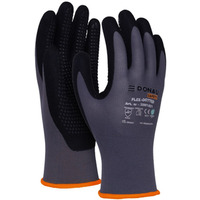 Rkawice DONAU SAFETY Flex-Dotted, kat. II, rozm. 7, szare