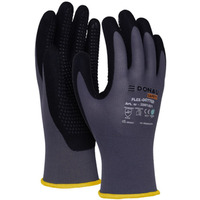 Rkawice DONAU SAFETY Flex-Dotted, kat. II, rozm. 8, szare