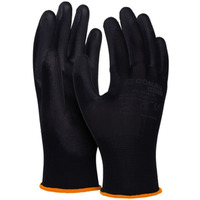 Rkawice DONAU SAFETY PU Black, kat. II, rozm. 7, czarne