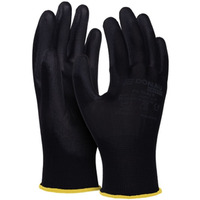Rkawice DONAU SAFETY PU Black, kat. II, rozm. 8, czarne