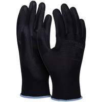 Rkawice DONAU SAFETY PU Black, kat. II, rozm. 9, czarne