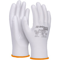 Rkawice DONAU SAFETY PU White, kat. II, rozm. 7, biae