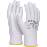 Rkawice DONAU SAFETY PU White, kat. II, rozm. 8, biae